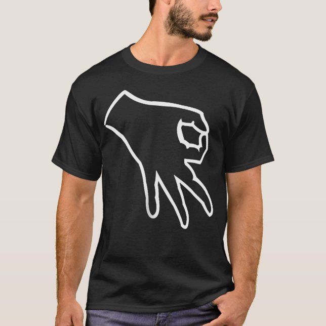 Camiseta Círculo de Dedos Divertido Feito para Você Olhar T (Frente)