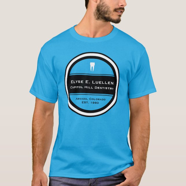 Camiseta Círculo de Dentista Personalizável (Frente)