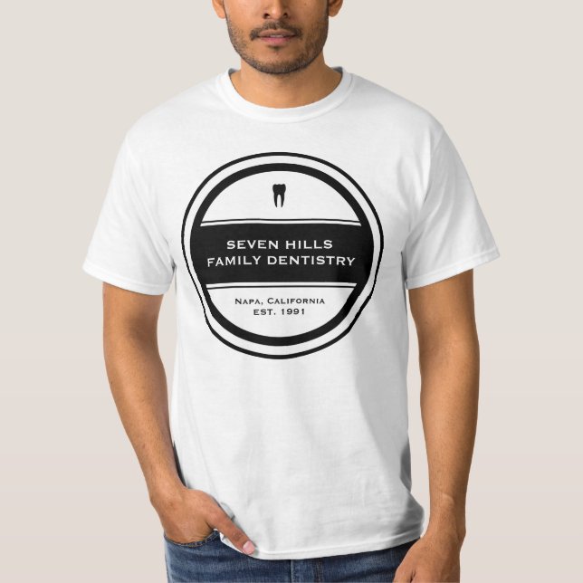 Camiseta Círculo de Dentista Personalizável (Frente)