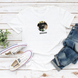 Camiseta Círculo de Fotografia Personalizada Média e Texto 