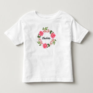 Camiseta Círculo de Fusca das Flores Rosa de Aquarela