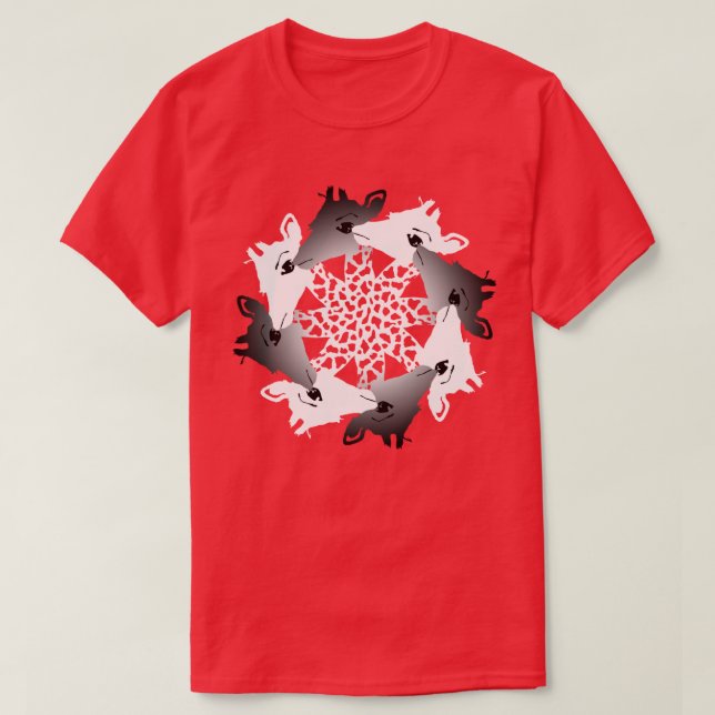 Camiseta círculo de girafas (Frente do Design)