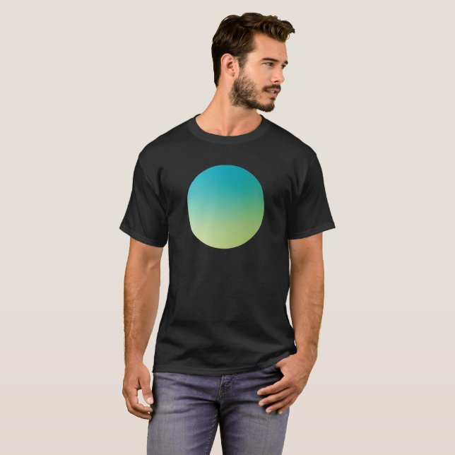 Camiseta Círculo de Gradiente Verde com Vinheta em Design A (Frente Completa)