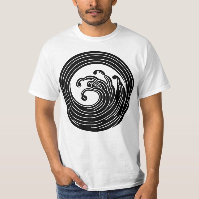 Camiseta círculo de onda em turbilhão (Frente)