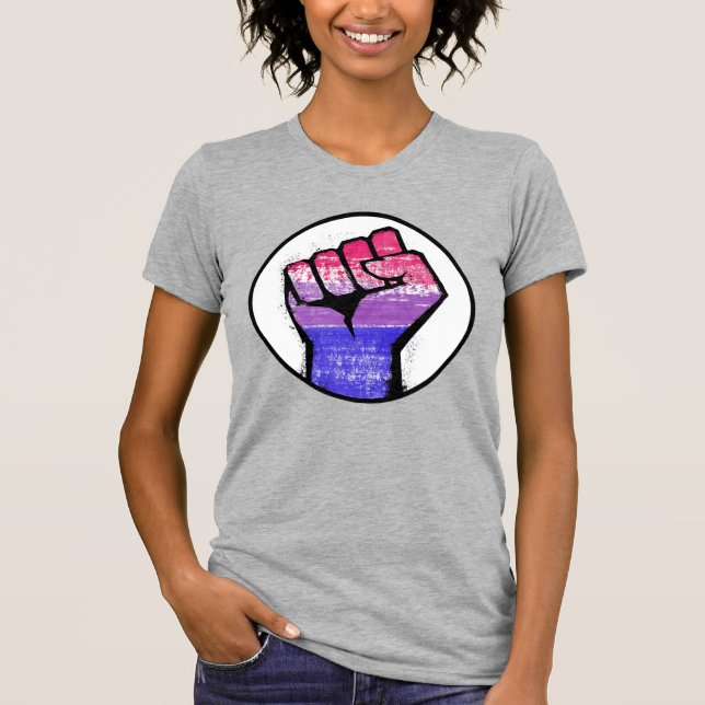Camiseta Círculo de Punho do Orgulho Bissexual (Frente)