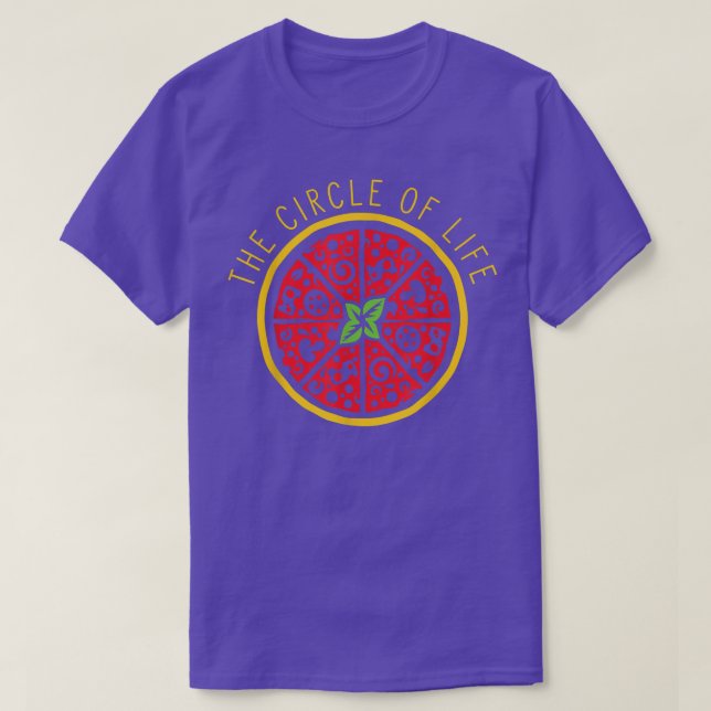 Camiseta Círculo De Vida Engraçado Pizza Comida De Queijo (Frente do Design)