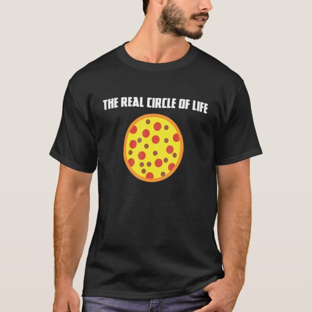 Camiseta Círculo De Vida Engraçado Pizza Pizza Comidas Redo (Frente)