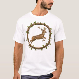 Camiseta Círculo de Videira Cervo Saltando