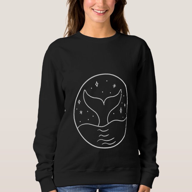 Camiseta Círculo do Céu Noturno da Cauda de Baleia, Amante  (Frente)