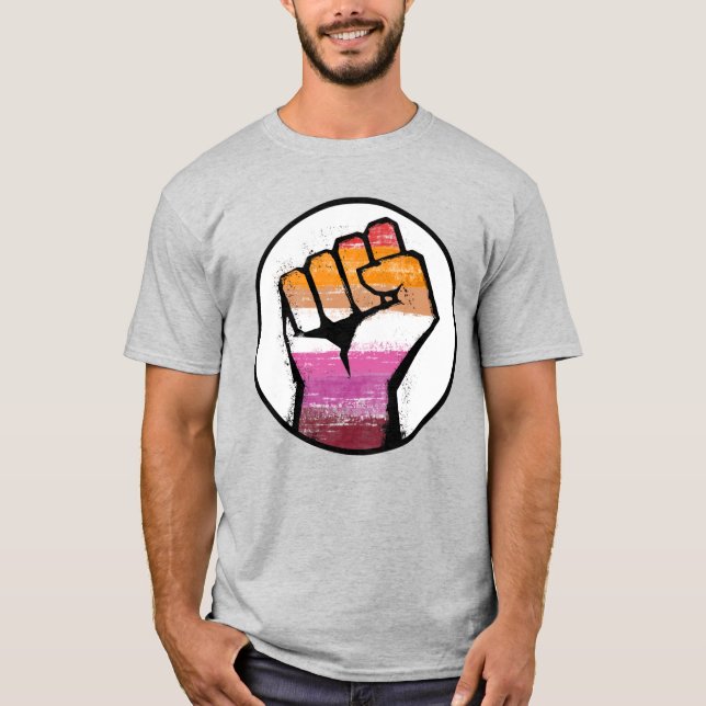 Camiseta Círculo do Punho Orgulho Lésbico (Frente)