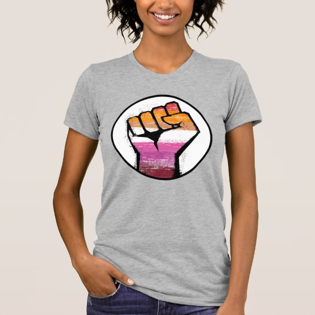 Camiseta Círculo do Punho Orgulho Lésbico (Frente)