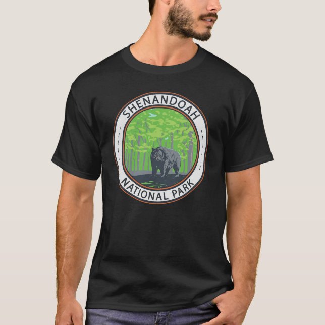 Camiseta Círculo do Urso Negro do Parque Nacional Shenandoa (Frente)