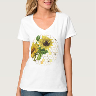 Camiseta Círculo Dourado do Favo de Mel da Colmeia de Abelh