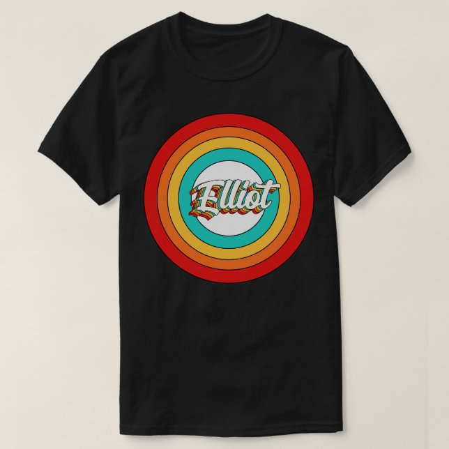 Camiseta Círculo Elliot do Vintage Name Shirt (Frente do Design)