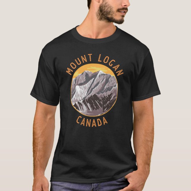 Camiseta Circulo em relevo do Monte Logan Canada (Frente)