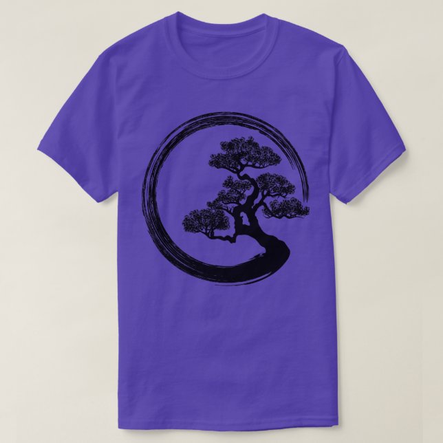 Camiseta Círculo Enso Zen e Árvore Bonsai (Frente do Design)