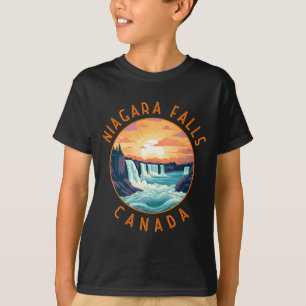 Camiseta Círculo envelhecido retrô Niagara Falls Canadá
