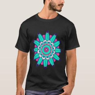 Camiseta Círculo Espiritual de Mandala Surf Azul