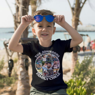 Camiseta Círculo Familiar   Colagem de Fotografias Única Pe