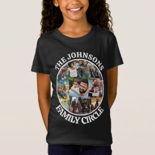 Camiseta Círculo Familiar   Colagem de Fotografias Única Pe