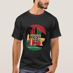 Camiseta Círculo Feliz Kwanzaa Kwanza African Xmas Para Chr