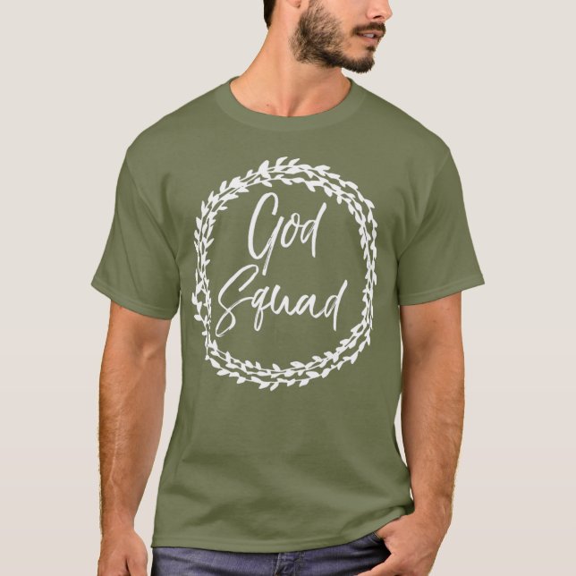 Camiseta Círculo Flor de Deus Esquadrão e Cubra Cristão par (Frente)