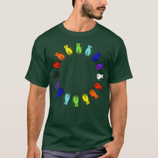 Camiseta Círculo Gato-Arco-Íris Cujo