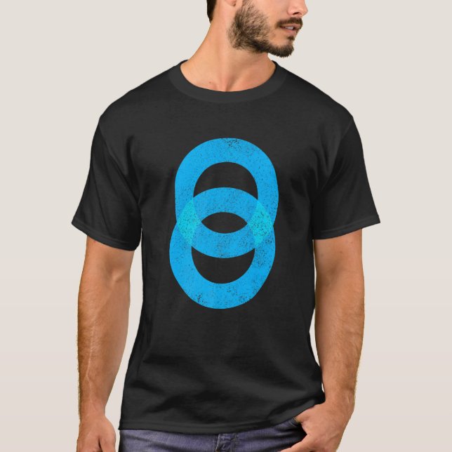 Camiseta Círculo Geométrico Sobreposição de Formas Abstrato (Frente)