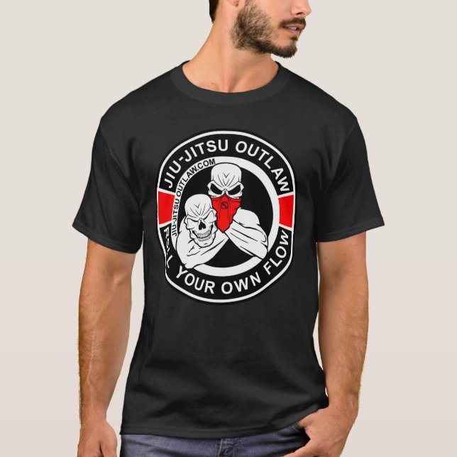 Camiseta Círculo Jiu-Jitsu - Vermelho Negro-2D (Frente)