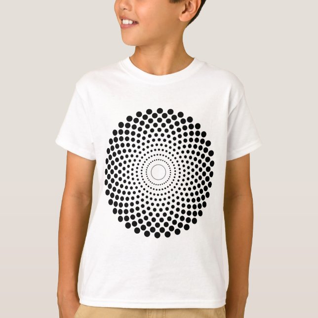 Camiseta Círculo Meio-Tonalidade 02 - Preto (Frente)