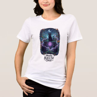 Camiseta Círculo Místico de Gata Preta Coven Bruxas Hallowe