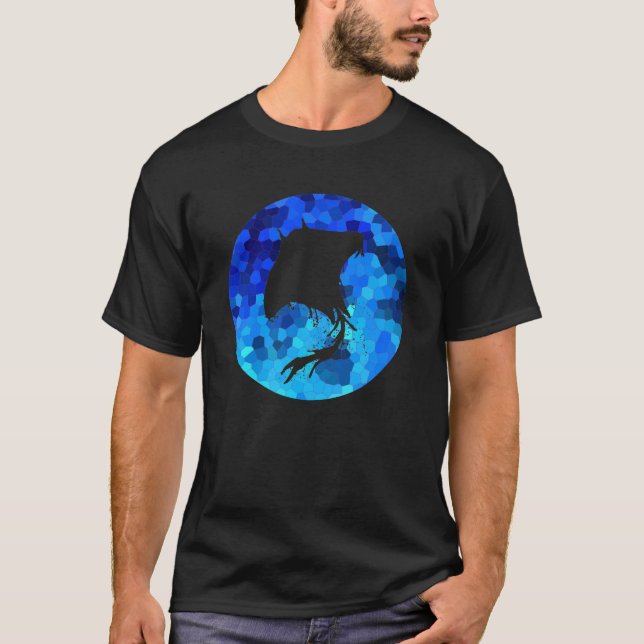 Camiseta Círculo Mosaico Azul Manta Ray (Frente)