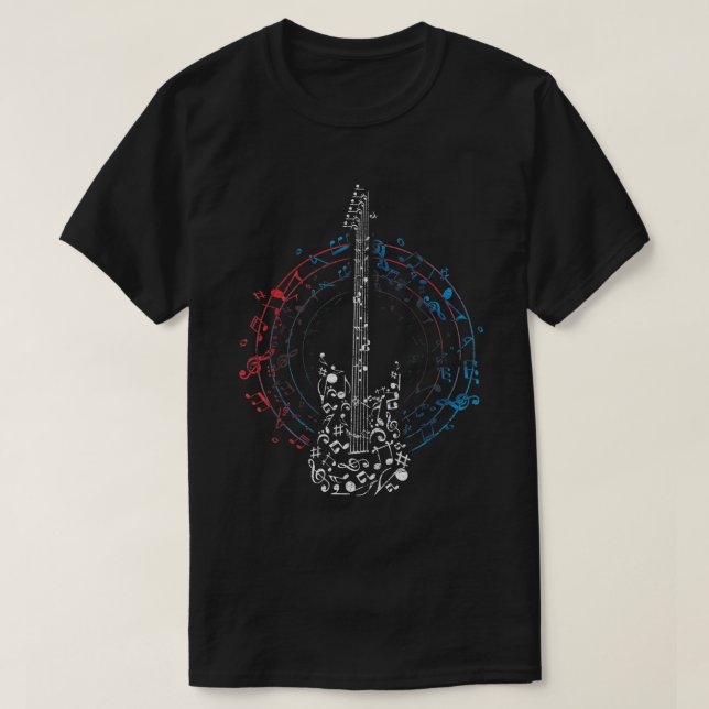 Camiseta Círculo Musical Clave Notas Musicais Presente para (Frente do Design)