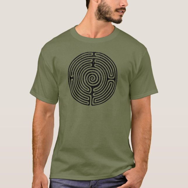 Camiseta Círculo Negro Pintura Bela do Labirinto (Frente)