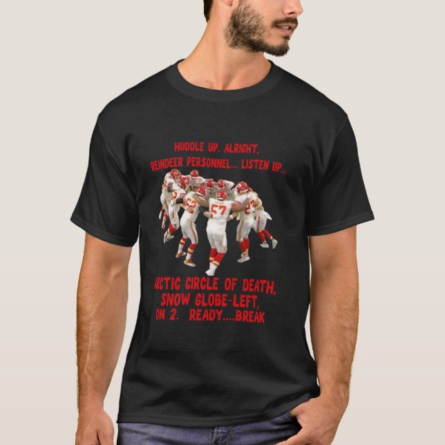 Camiseta Círculo Polar Ártico da Morte Globo de Neve Renas  (Frente)