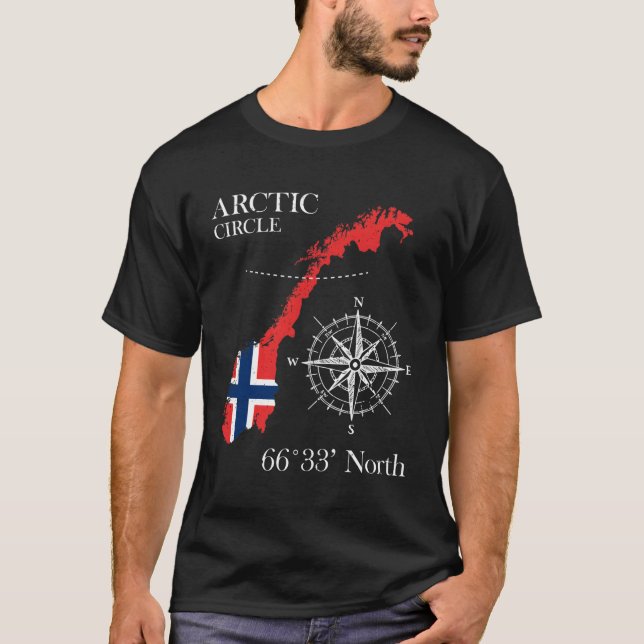 Camiseta Círculo Polar Norte Nordeste Norueguês F (Frente)