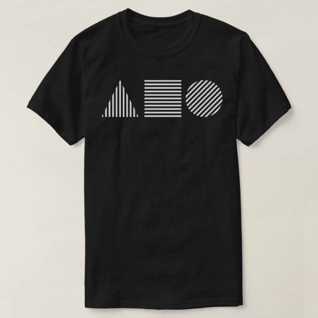 Camiseta círculo quadrado triângulo bauhaus design (Frente do Design)