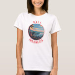 Camiseta Círculo Retro Distresso de Bali Indonésia<br><div class="desc">Bali retro vetor viagem design. Bali é uma ilha no Sudeste Asiático que é conhecida por suas praias,  templos e cultura. É também o lar da vida marinha,  parques de safari,  e arte.</div>