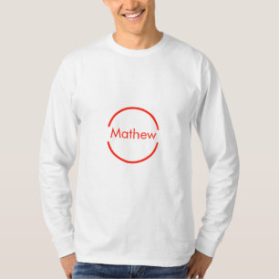 Camiseta círculo vermelho simples adicione o texto da letra