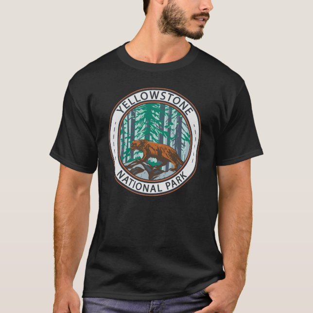 Camiseta Círculo Wolverine do Parque Nacional Yellowstone (Frente)
