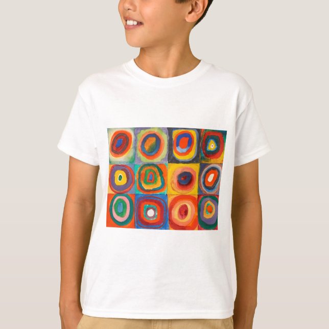 Camiseta Círculos Concentrados Quadrados de Kandinsky (Frente)