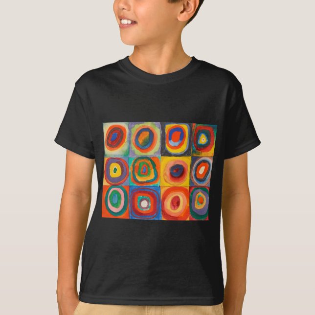 Camiseta Círculos Concentrados Quadrados de Kandinsky (Frente)