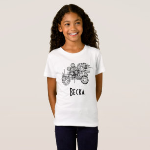 Camiseta Círculos de abstrato preto em vários tamanhos