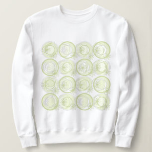 Camiseta Círculos de Destaque Flores de Fundo Branco Mint