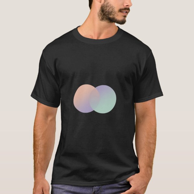 Camiseta Círculos de Gradiente Vaporwave Sobrepostos (Frente)