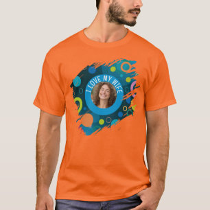 Camiseta Círculos Groovy Retro Personalizados EU AMO MINHA 