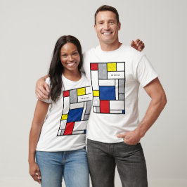Camiseta Círculos Retro Mondrian Minimalista Arte Mod De St