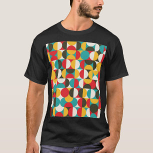 Camiseta Círculos Retroativos: Padrão Colorido do Hipster.