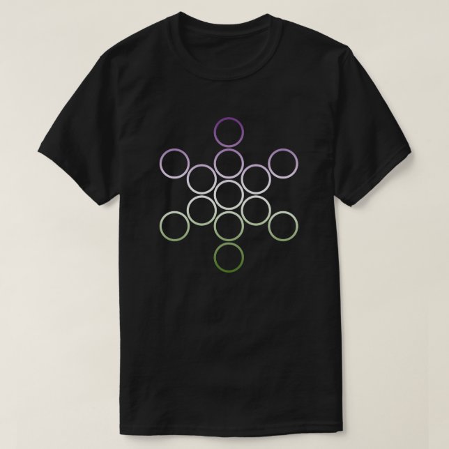 Camiseta círculos sagrados gêneroQueer (Frente do Design)