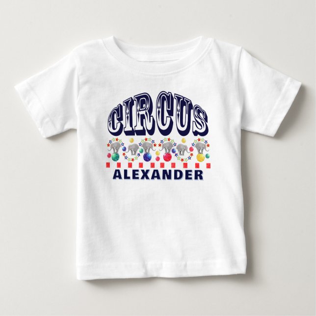 Camiseta Circus Elephants Stripe Carnival (Frente)